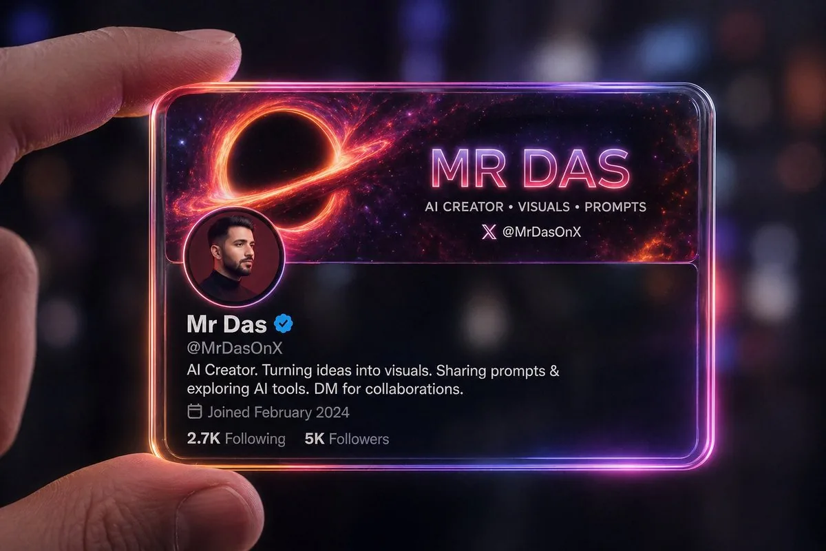 Futuristic Glass Profile ID Card reference