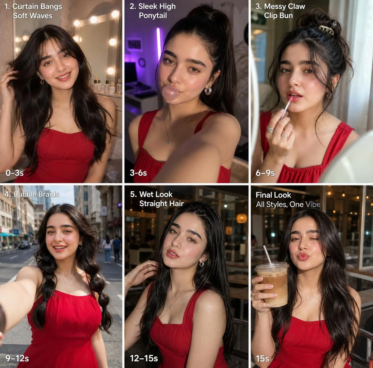 Six-Panel Hairstyle Storyboard reference