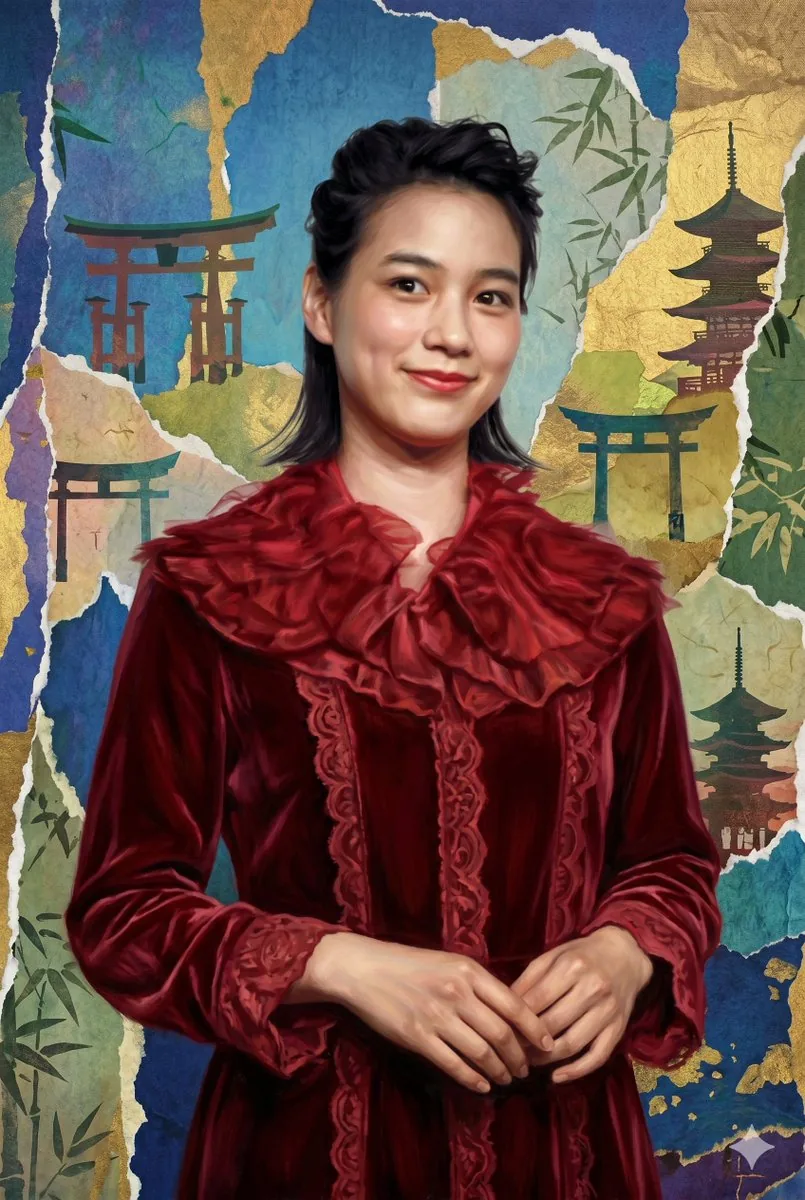 Japanese Collage Fashion Portrait reference