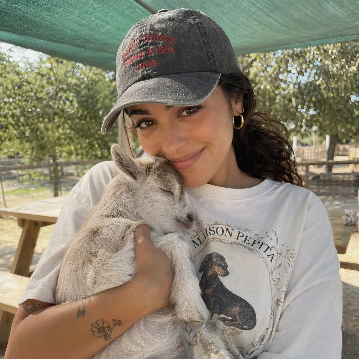 Girl with Baby Goat Candid Portrait reference