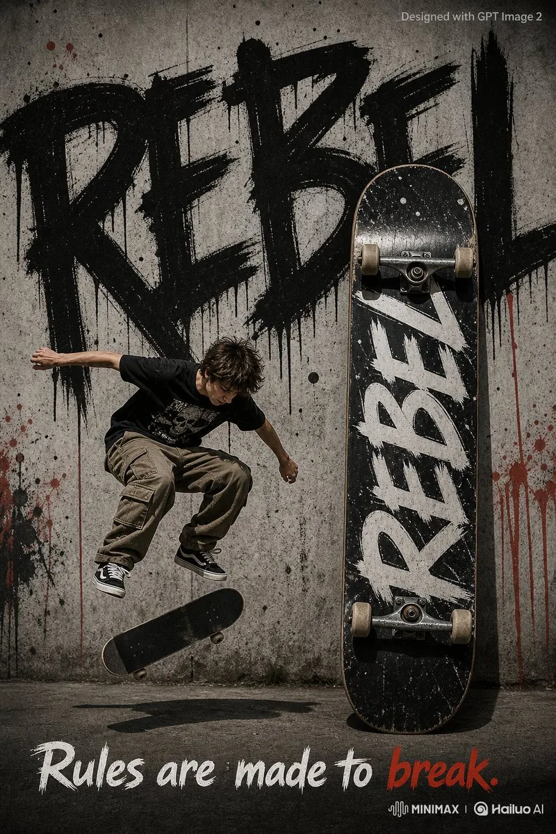 Rebel Urban Skateboard Advertisement Poster reference