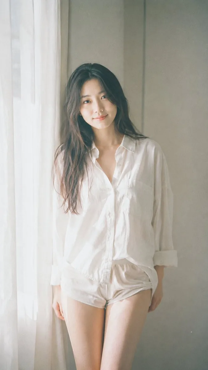 Minimalist Japanese Film Portrait reference