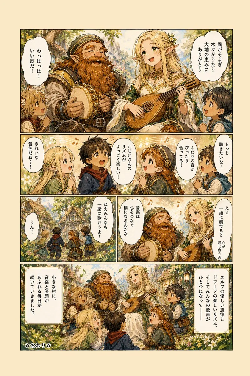 Fantasy Forest Music Manga Page reference