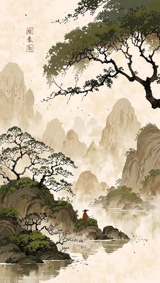 Cinematic Chinese Ink Landscape reference