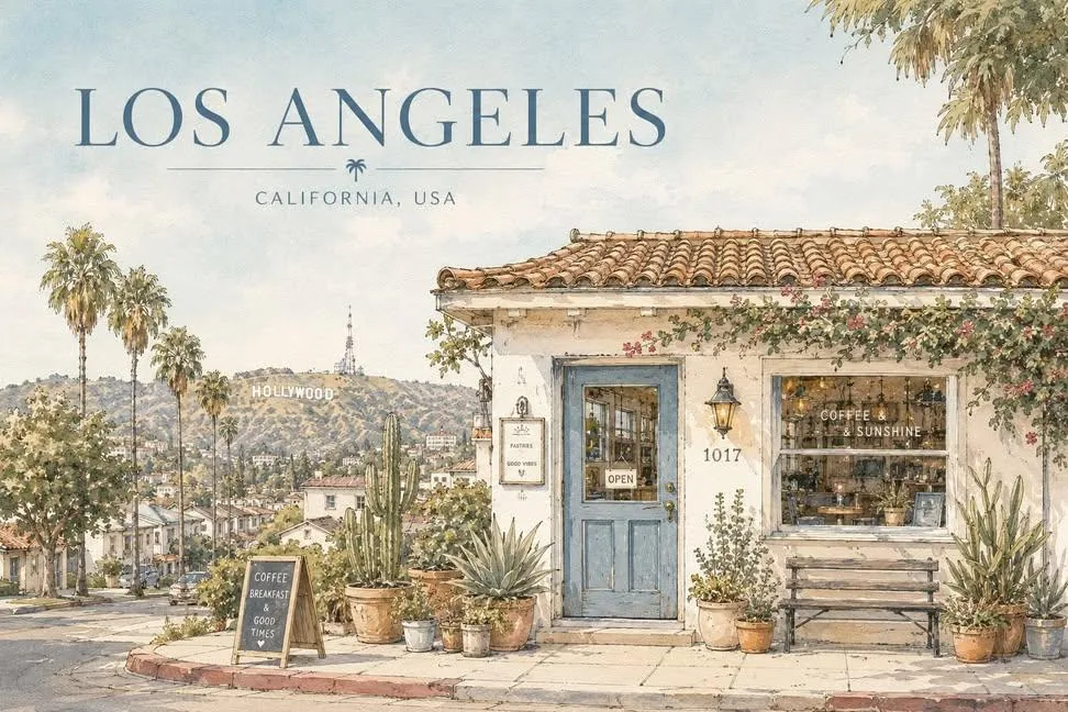 Watercolor City Travel Poster reference