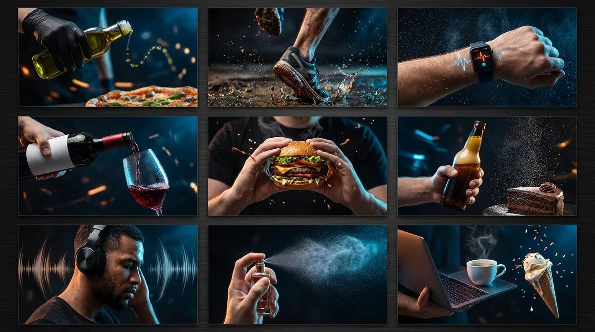 High-Contrast Product Photography Grid Prompt reference