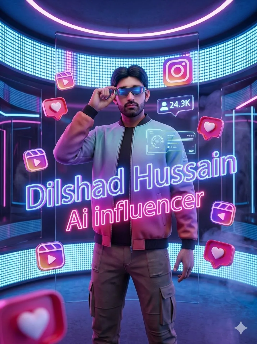 Neon AI Influencer Studio Ad reference