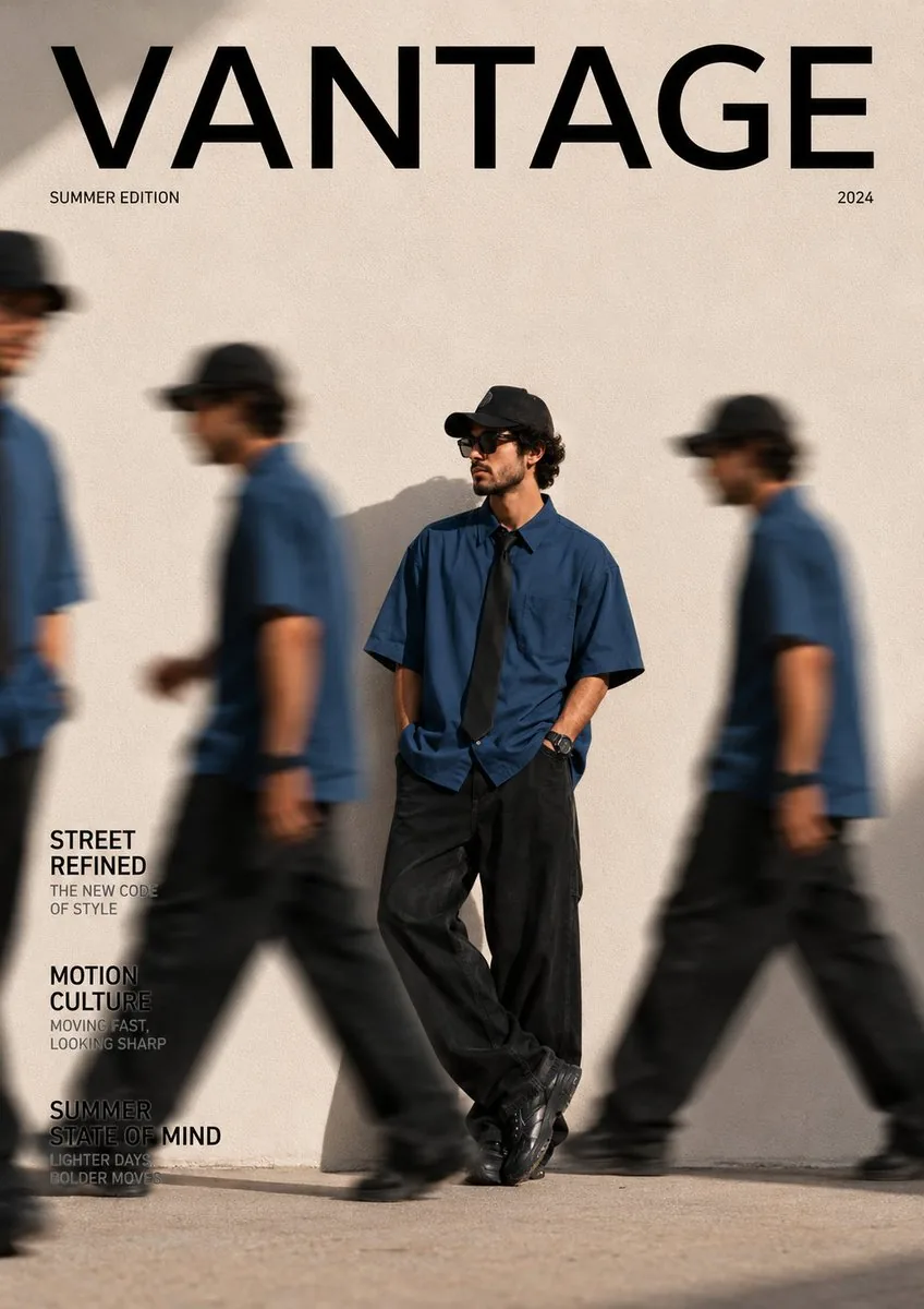 Minimalist Streetwear Fashion Magazine Cover reference