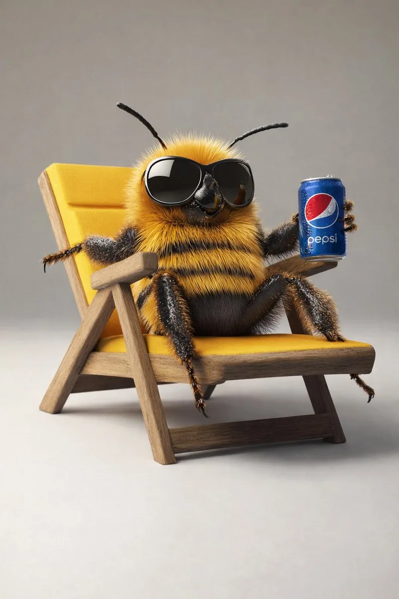 8K 3D Illustration of Anthropomorphic Bees (Gym and Relaxing) - Nano Banana Pro AI Prompt for Social Media Post reference