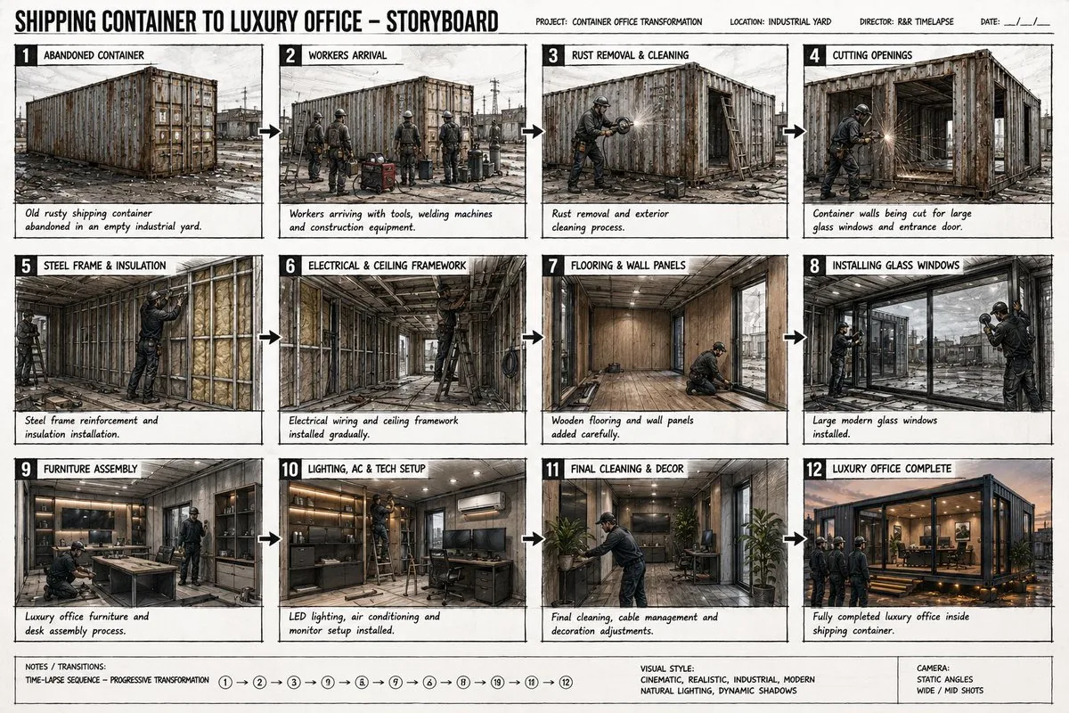 Shipping Container Transformation Storyboard reference