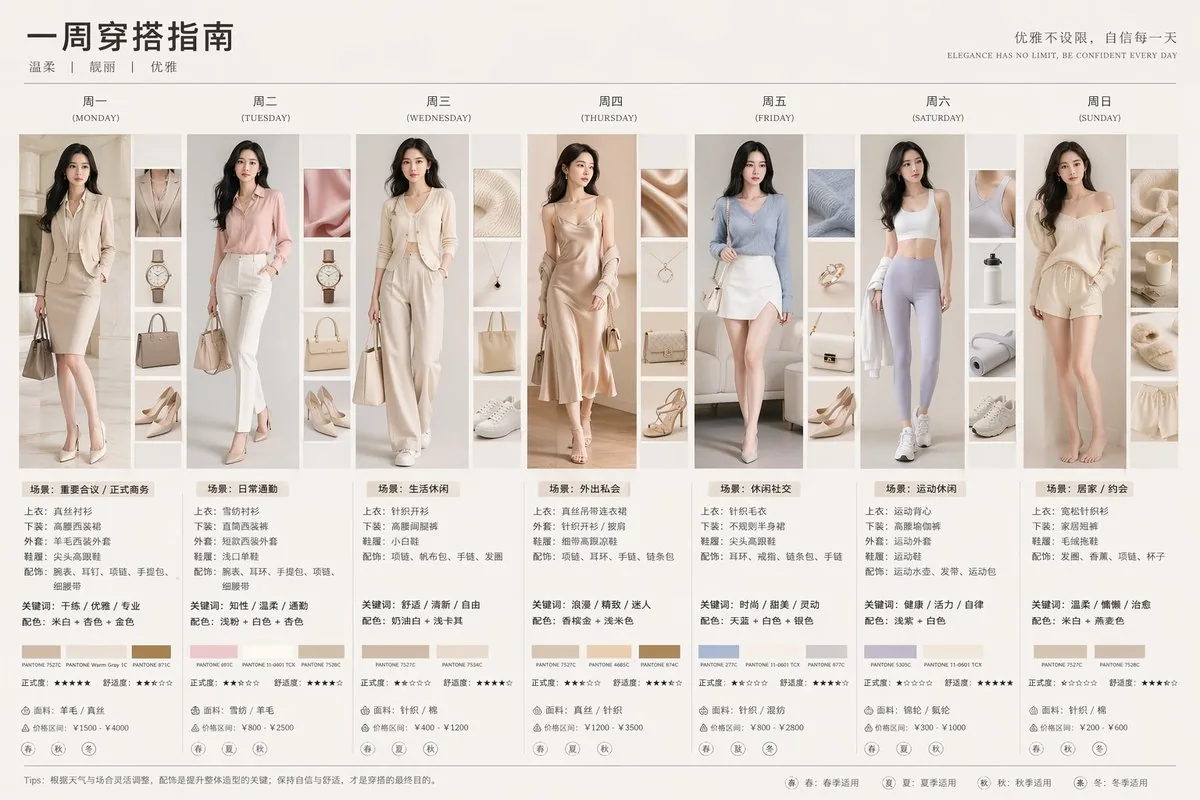7-Day Fashion Lookbook Infographic reference