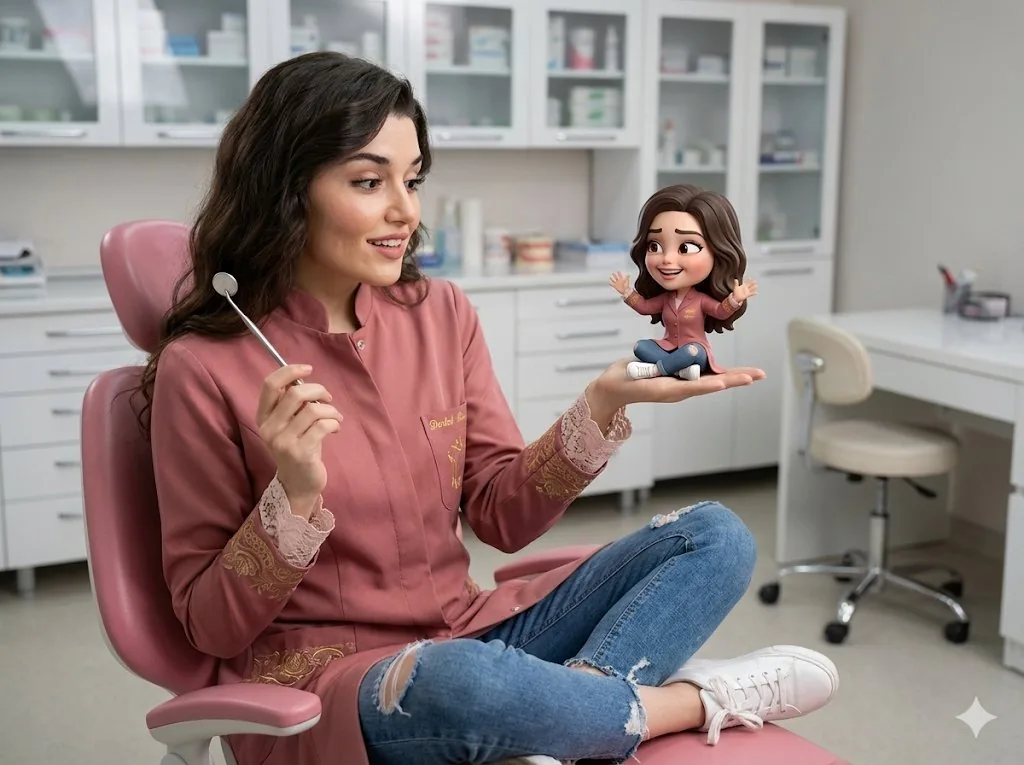Cinematic Portrait with 3D Chibi Miniature Prompt - Nano Banana Pro AI Prompt for Social Media Post reference