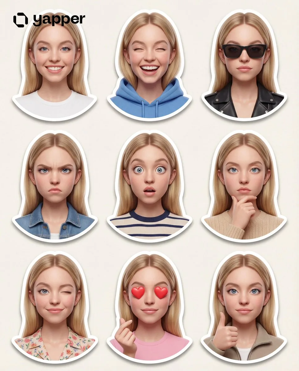 Pixar-Style 3D Character Sticker Set (9 Variations) - Nano Banana Pro AI Prompt for Social Media Post reference