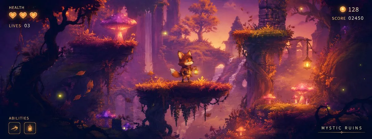 Mystic Ruins Platformer Screenshot reference