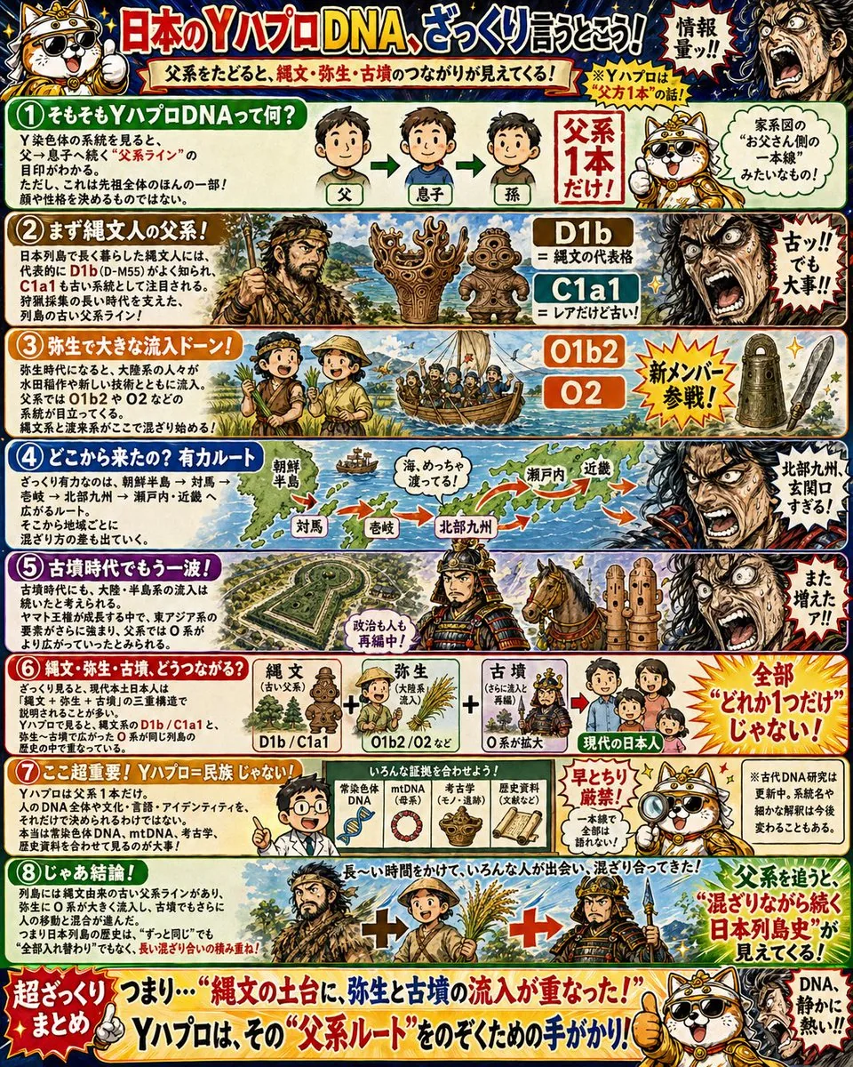 Japanese Y-DNA History Infographic Poster reference