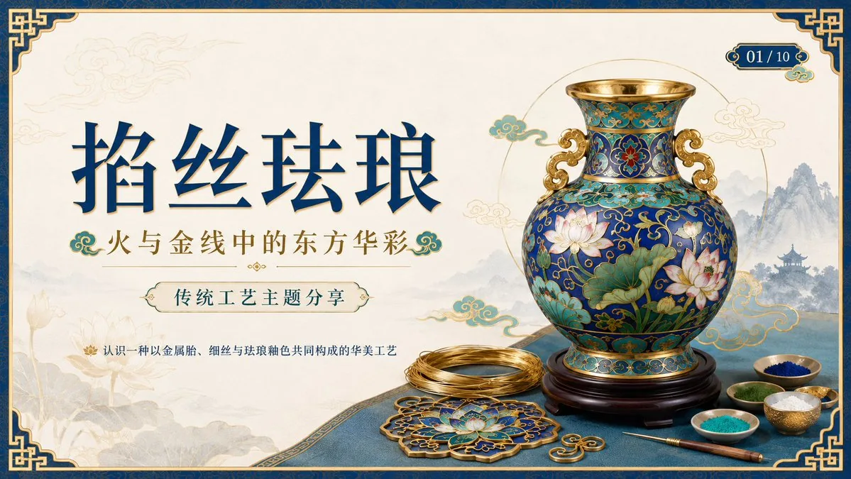 Cloisonné Craft PPT Cover reference