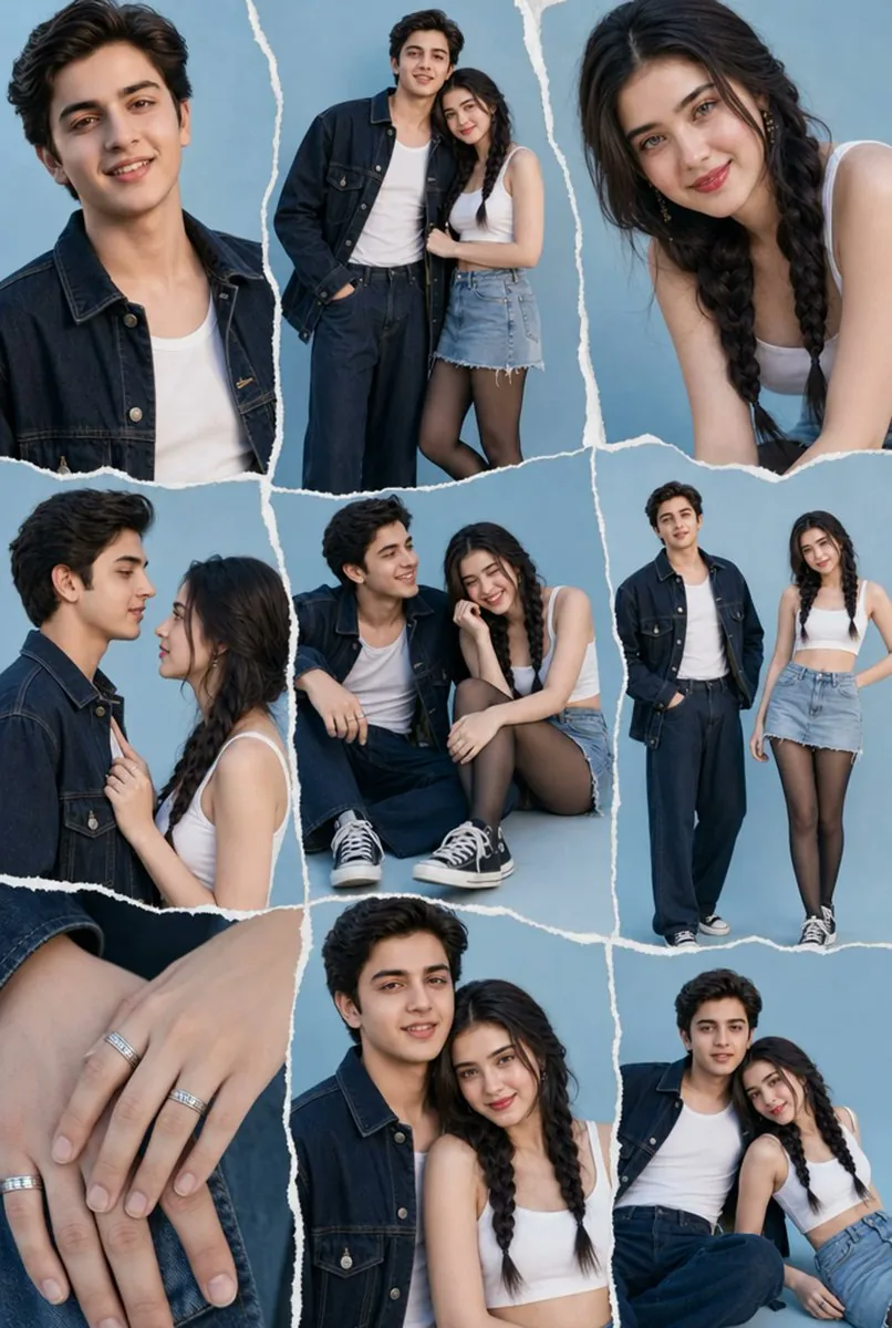 Denim Couple Collage reference