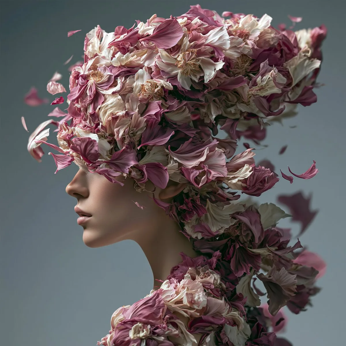 Surreal Floral Petal Portrait reference