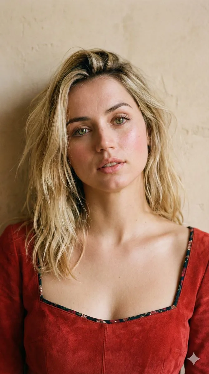 Ana de Armas Identity Preservation Fusion Prompt - Nano Banana Pro AI Prompt for Social Media Post reference