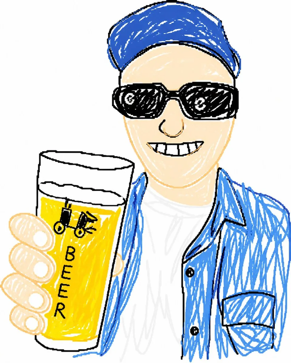 Doodle Beer Selfie Portrait reference