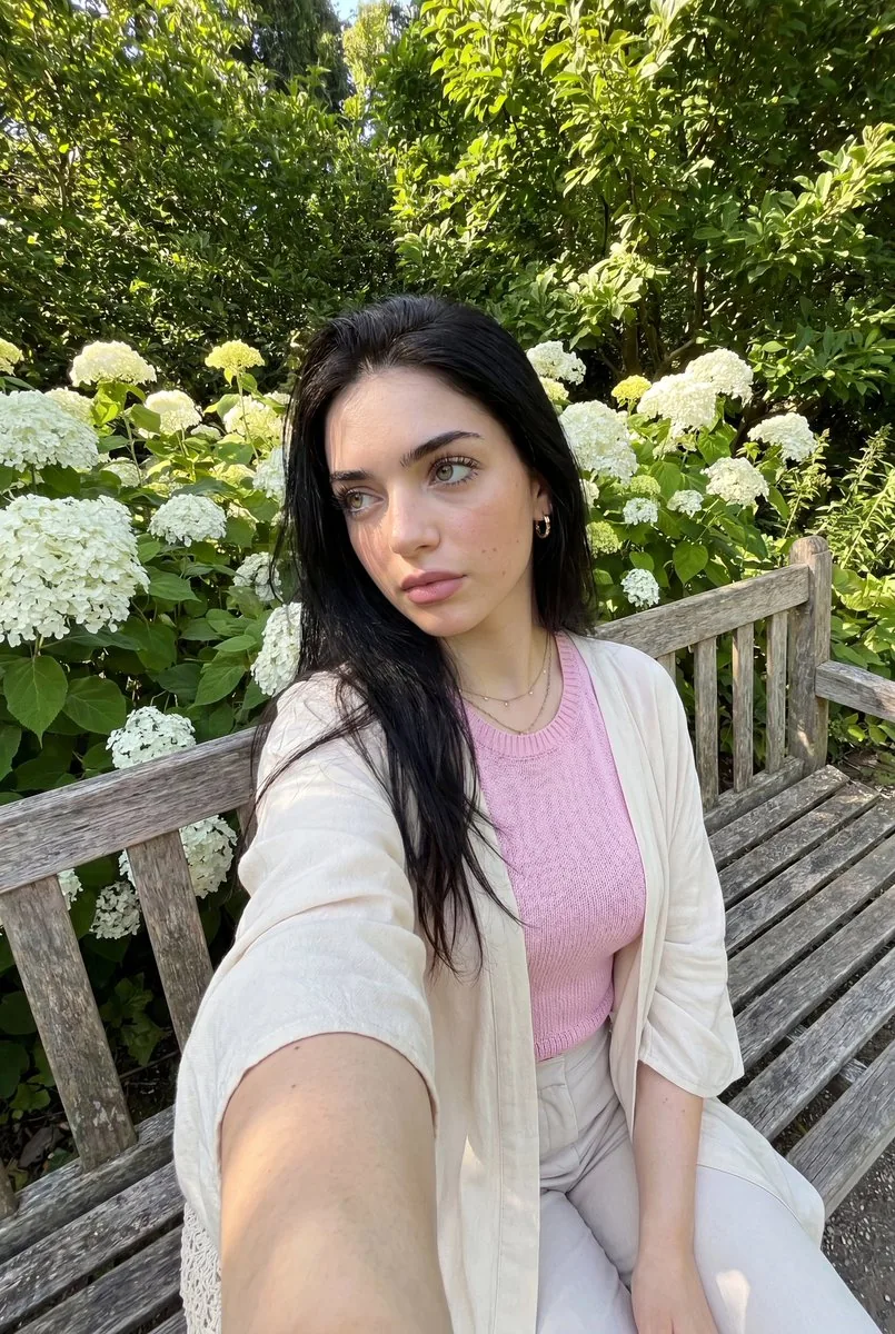 Realistic iPhone Selfie in Botanical Garden - Nano Banana Pro AI Prompt for Social Media Post reference