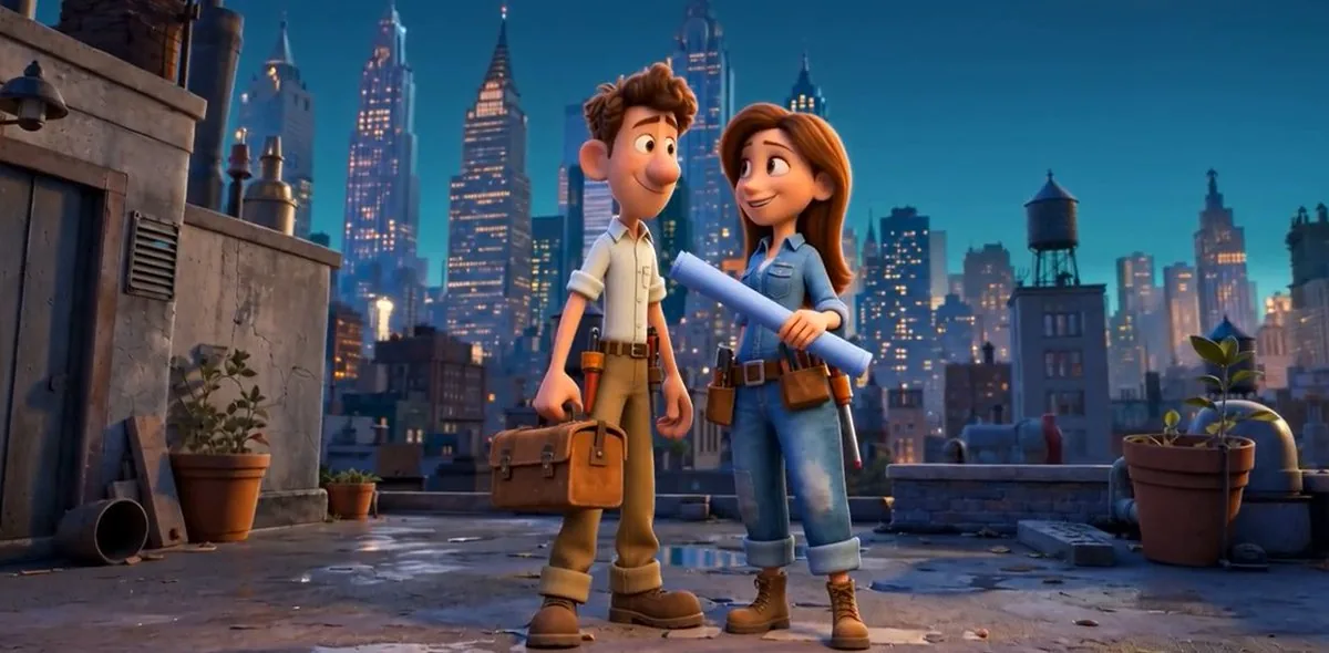 Pixar Rooftop Renovation Duo reference