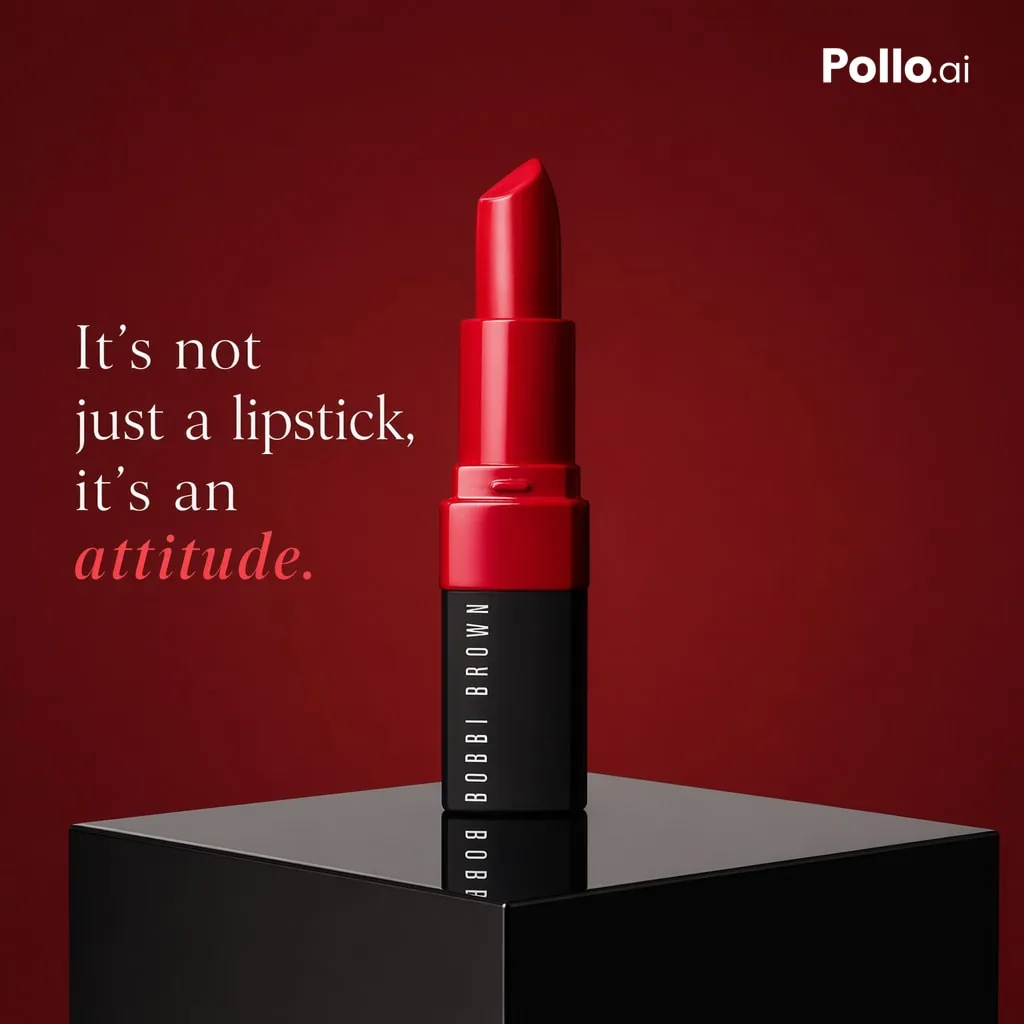 Luxury Red Lipstick Ad Poster reference