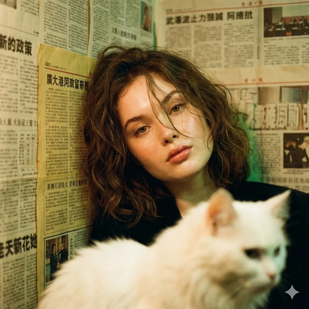 Photorealistic Hong Kong Retro Portrait Prompt reference