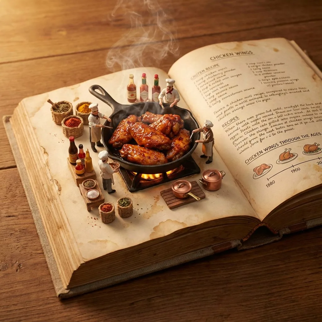 Vintage Cookbook Food Scene reference