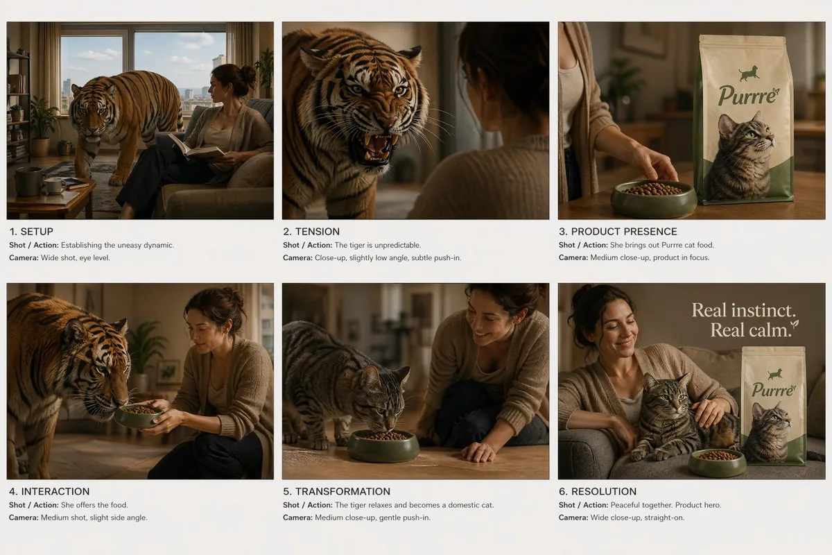 Commercial Ad Storyboard Layout reference