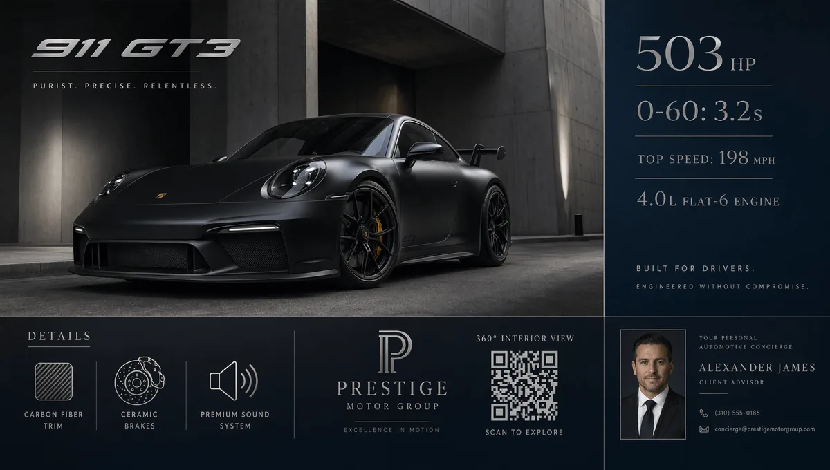 Luxury GT3 Dealership Poster reference
