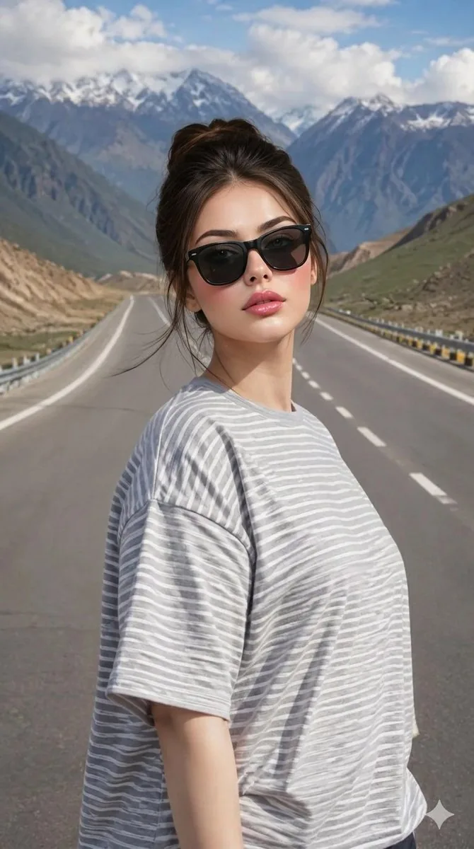 Stylish Highway Fashion Portrait reference