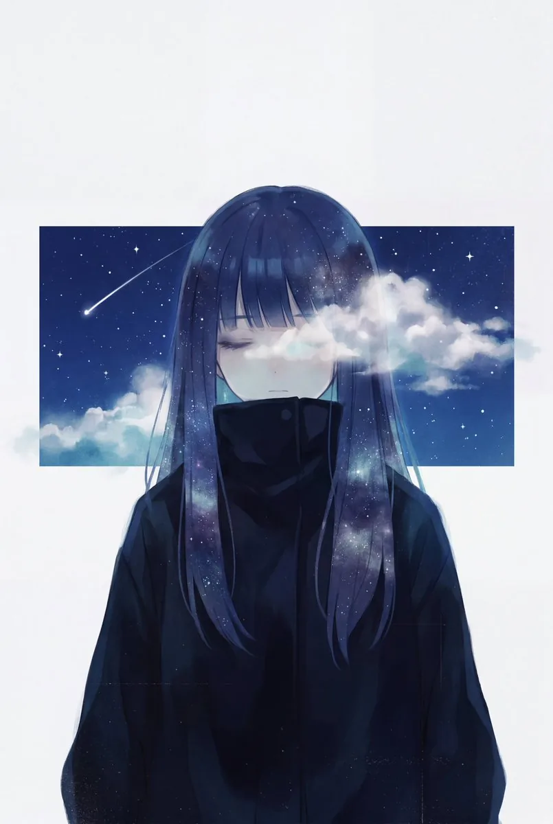 Minimalist Melancholic Cosmic Anime reference