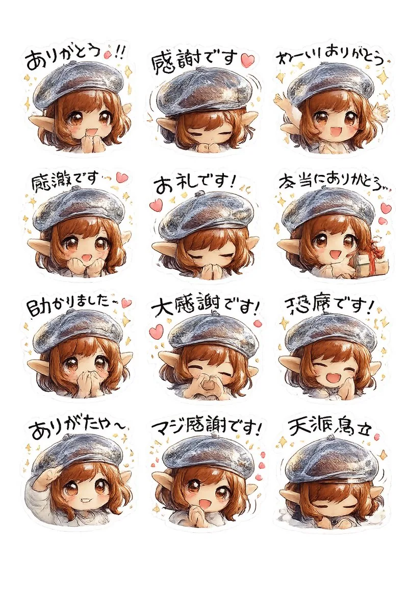 Elf Girl Thank-You Sticker Sheet reference