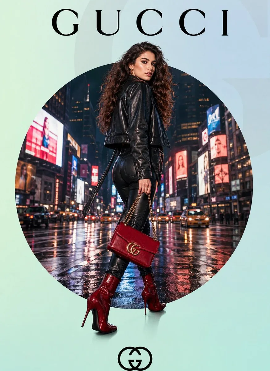 Luxury Gucci-Style Fashion Ad Prompt reference