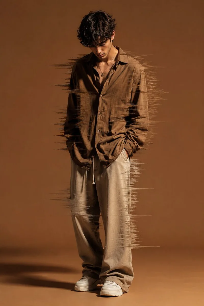 Editorial Fashion Glitch Portrait reference