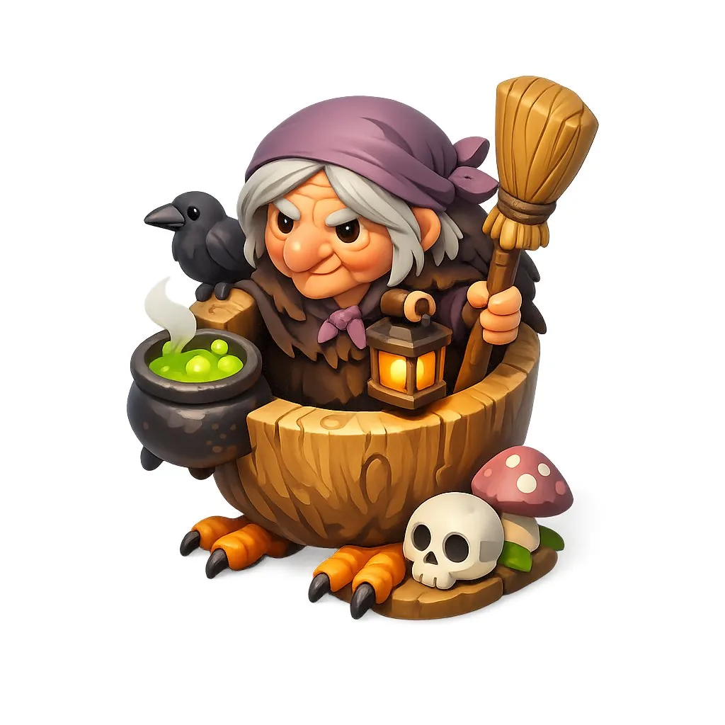 Chibi Witch Owl Figurine reference