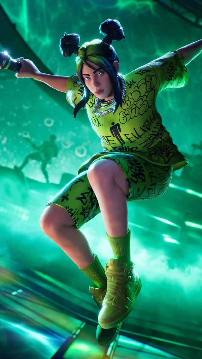 Billie Eilish Fortnite-Style 3D Character Render - Nano Banana Pro AI Prompt for Game Asset reference
