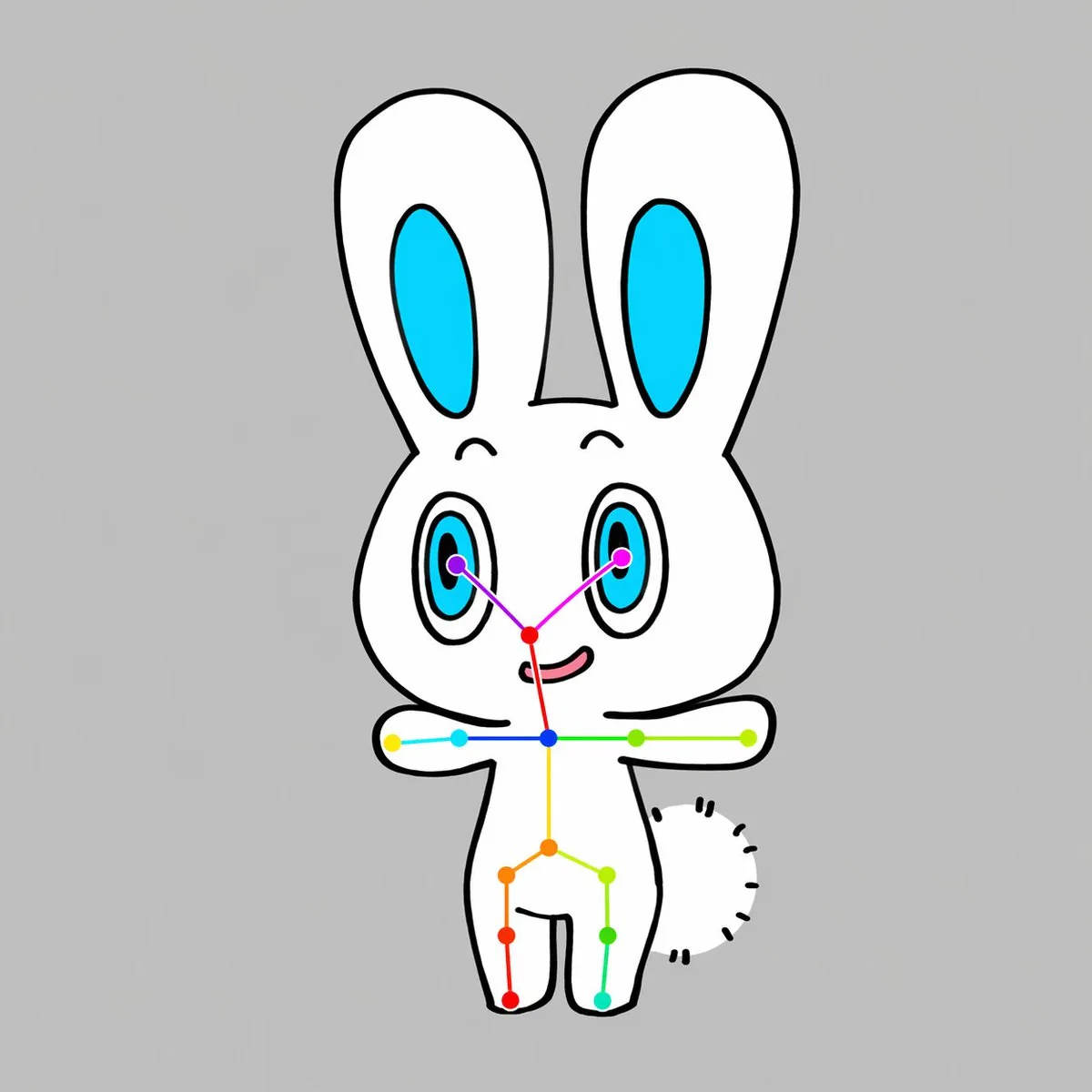 Chibi Rabbit OpenPose Diagram reference