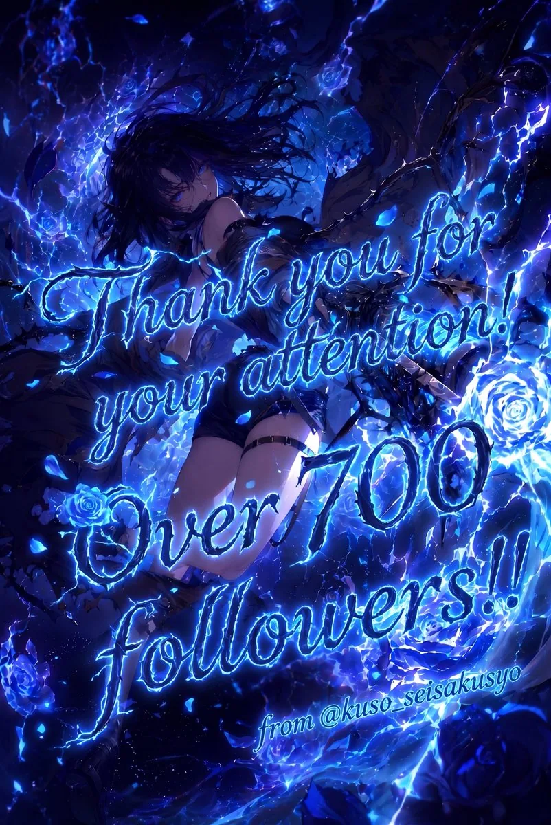 Electric Blue 700 Followers Anime Poster reference