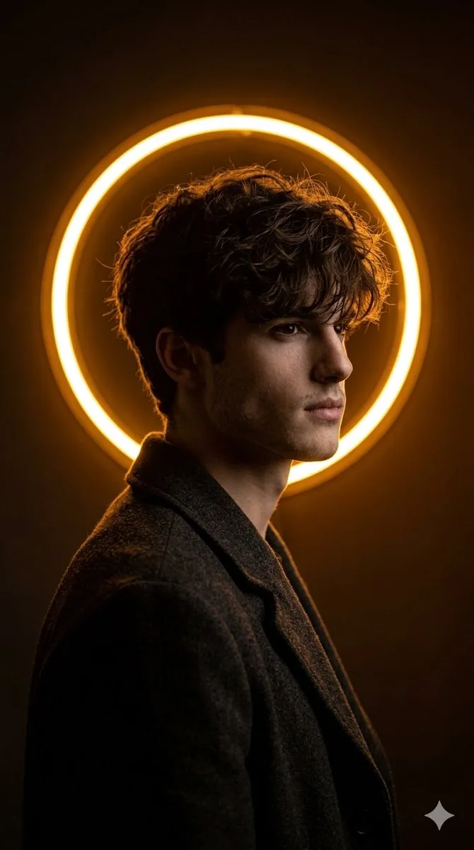 Cinematic Neon Ring Portrait reference