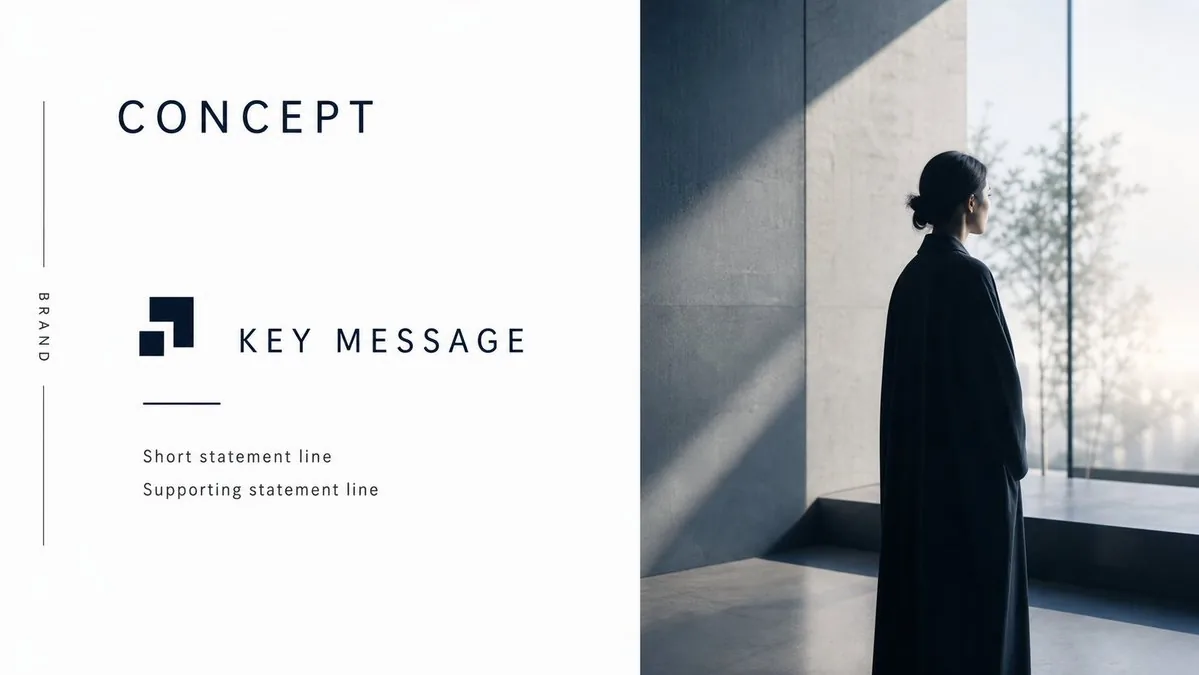 Minimal Luxury Brand Concept Slide reference