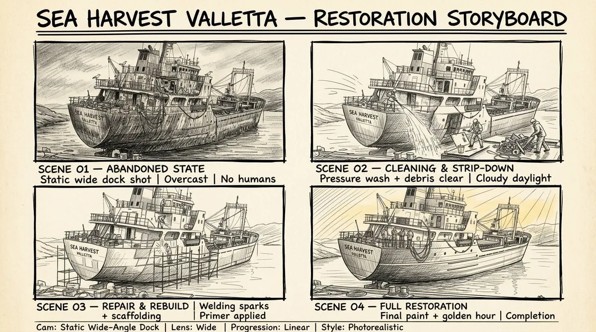 Hand Drawn Sketch Storyboard Sheet reference
