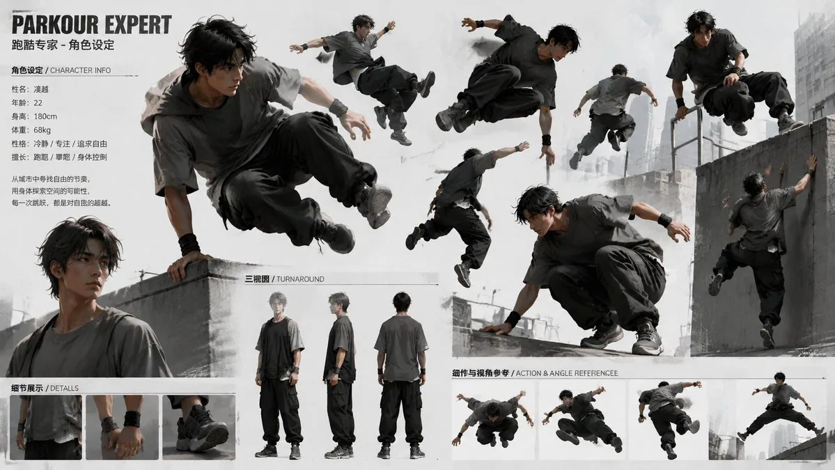 Parkour Character Montage Page reference