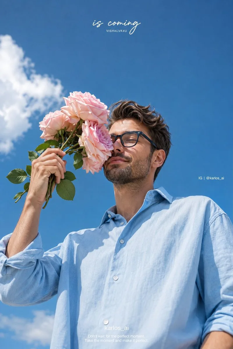 Romantic Korean Summer Portrait with Roses reference