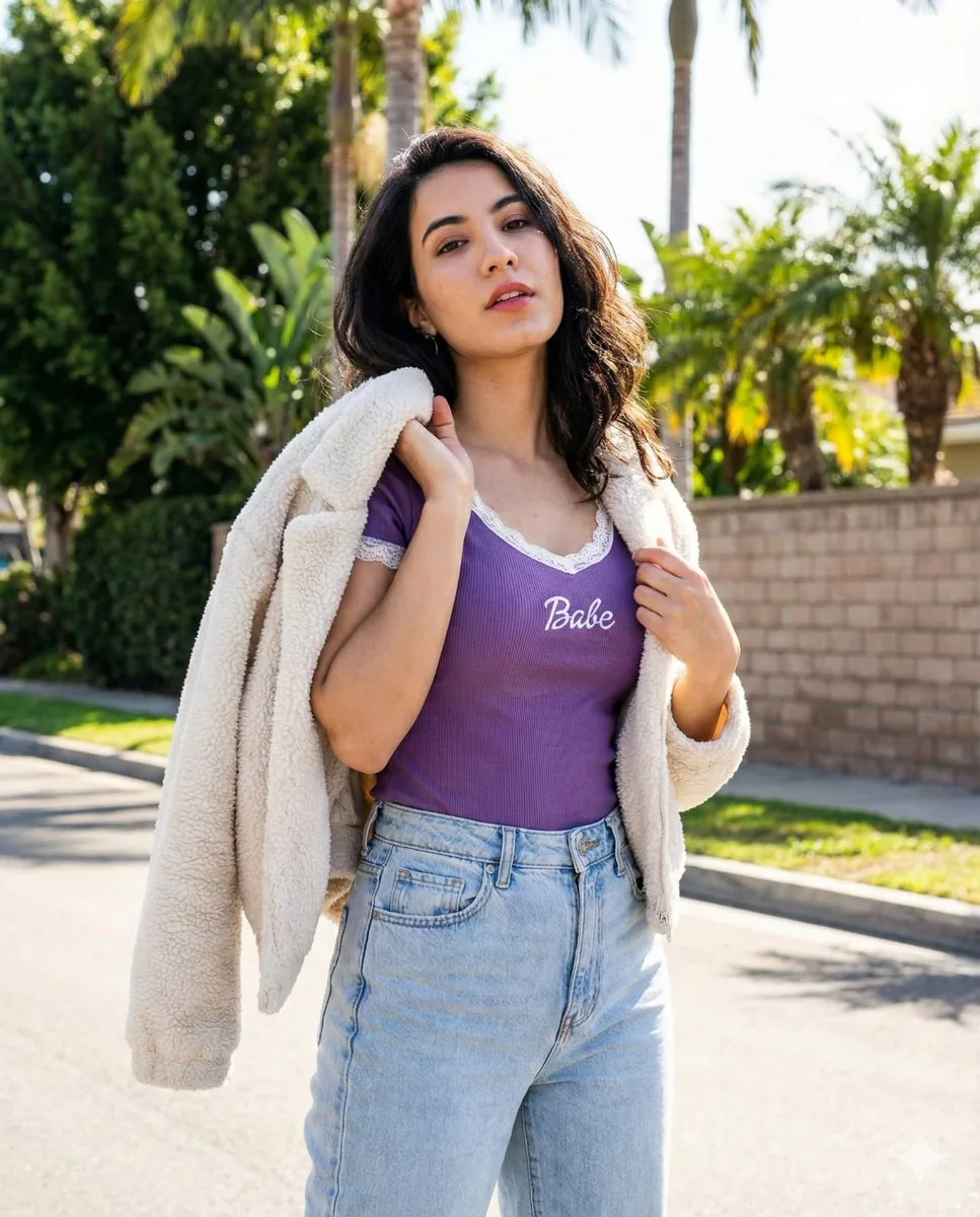 Vertical Street Portrait of a Young Woman reference