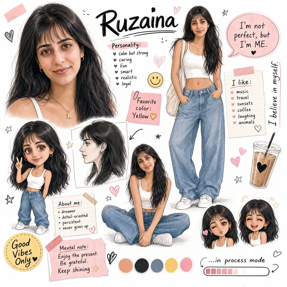 Ruzaina Character Design Sheet reference