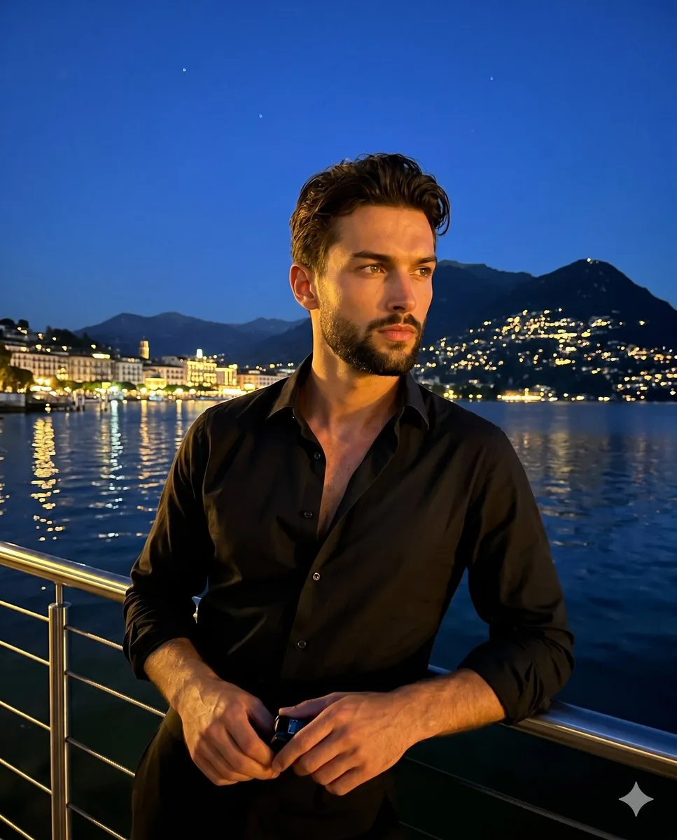 Cinematic Lakeside Night Portrait - Nano Banana Pro AI Prompt for Profile / Avatar reference