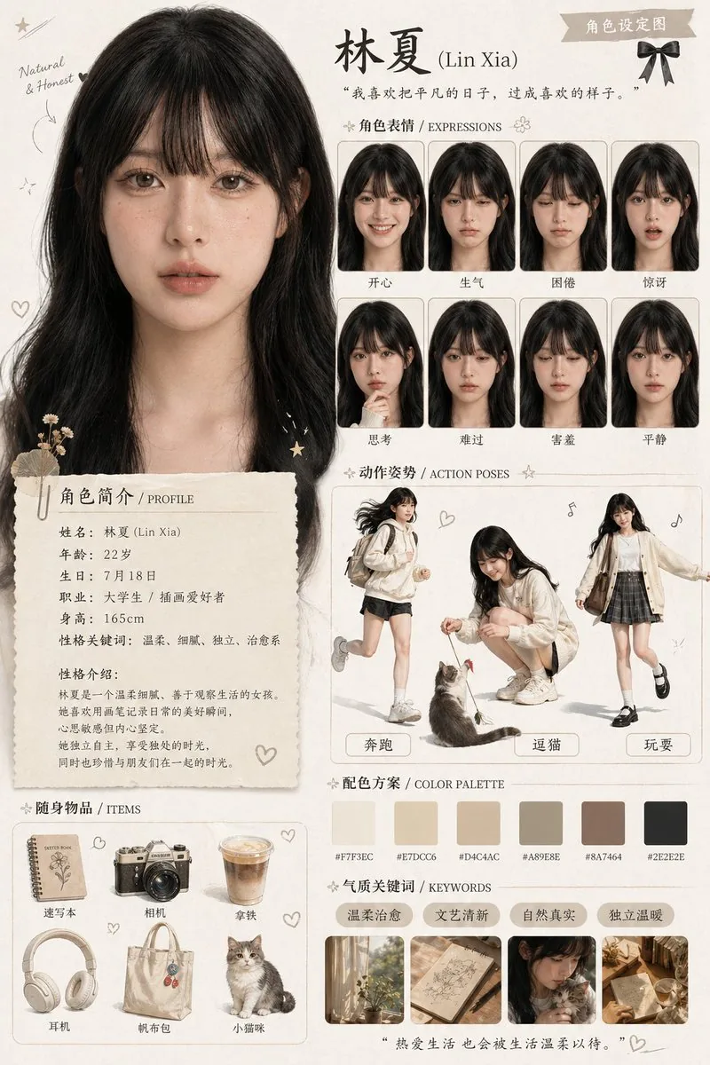 Character Asset Design Card reference