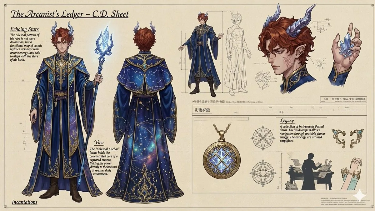 The Arcanist's Ledger Character Sheet reference